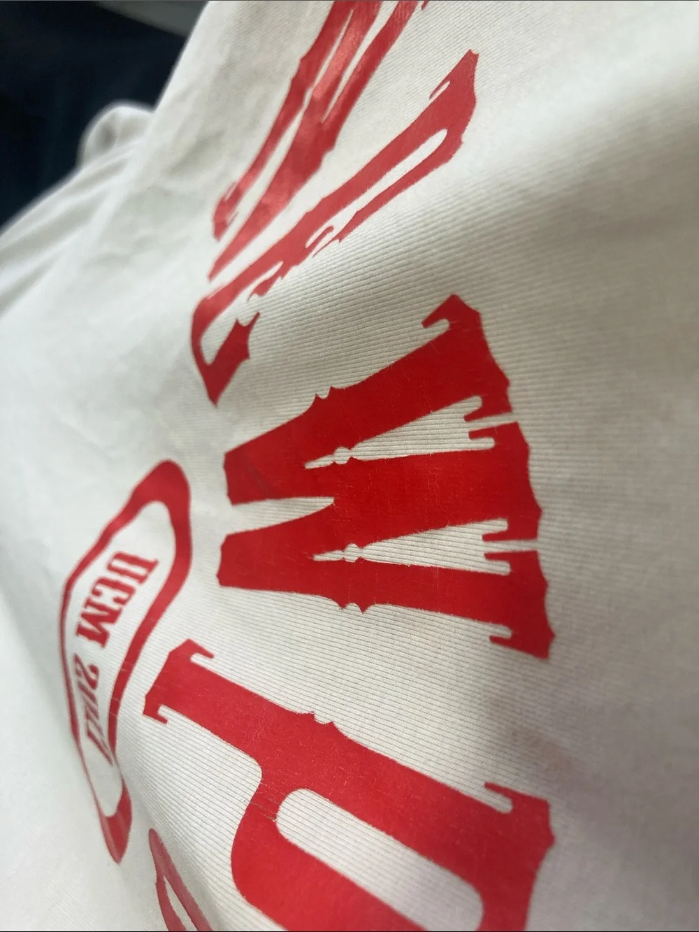Newport Cream Kids Short Sleeve Tee with Red Logo